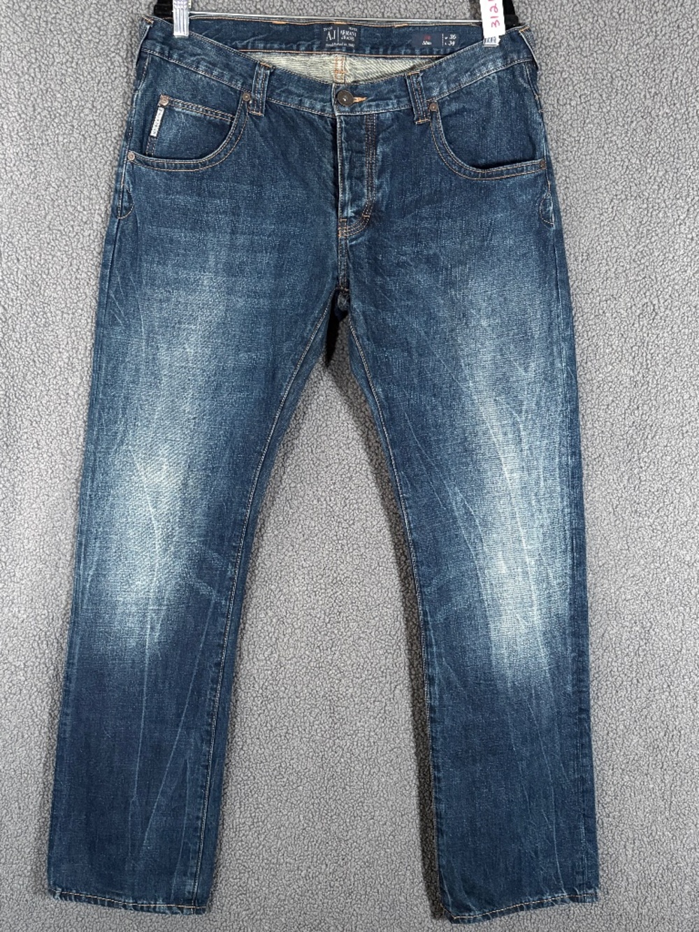 Armani Jeans J08 Slim Fit Button Fly Jeans - Men's Size 36*34 (Fit 36*33) - Blue
